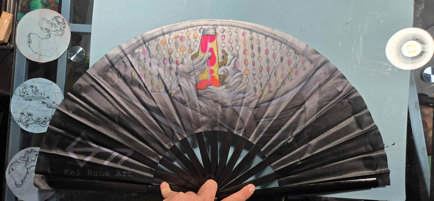 Churning Thoughts 26" folding fan