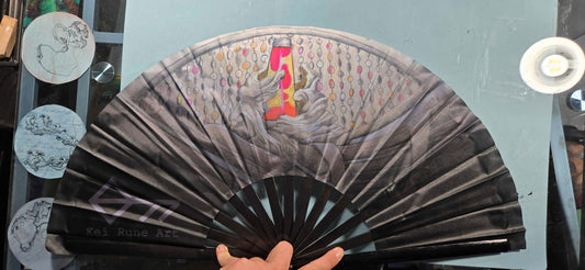 Churning Thoughts 26" folding fan
