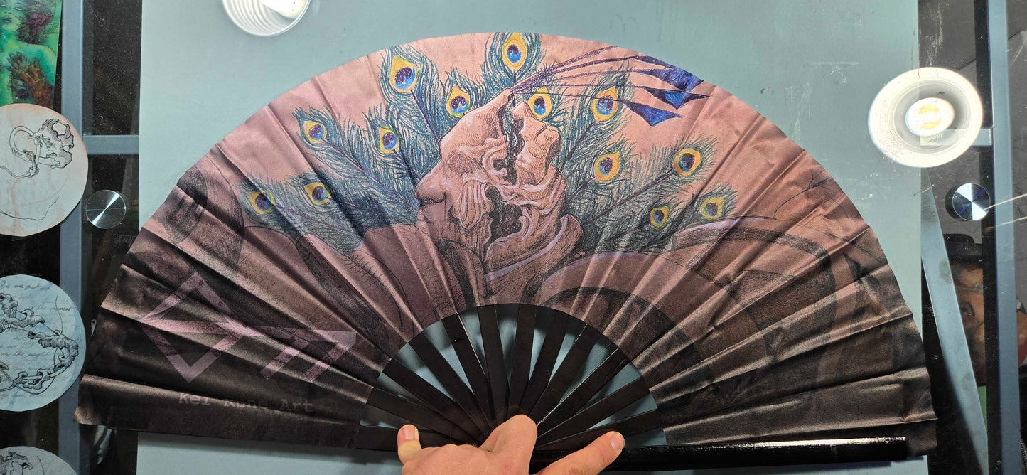 Pecocking 26" folding fan